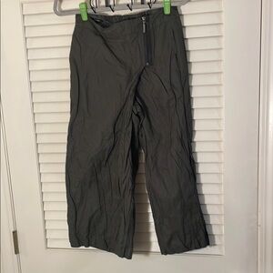 Stella Carakasi Gray/Green Cropped Flap Over Zip Pants Relaxed Fit
